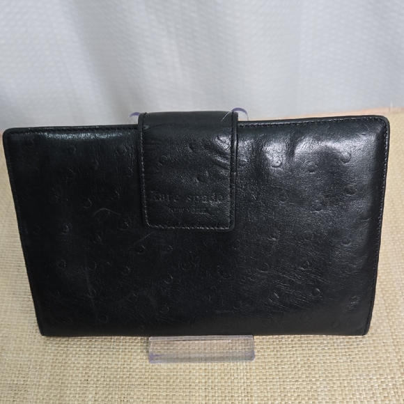 Kate Spade Embossed Black Leather Clutch - Picture 1 of 8